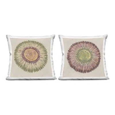 Stupell Industries Natural Radial Aura Sunburst 2 Piece Decorative Printed Throw Pillow Set, Design By June Erica Vess In Tan