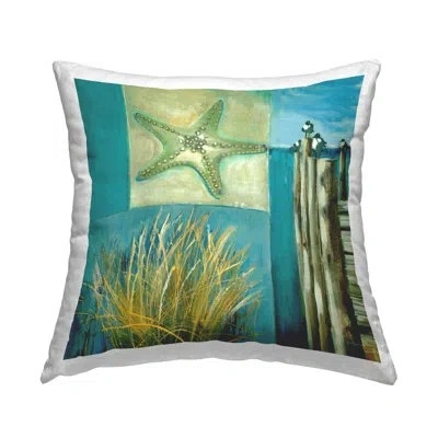Stupell Industries Nautical Beach View Collage Printed Throw Pillow Design By Liz Jardine