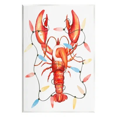 Stupell Industries Nautical Lobster Christmas Lights By Ziwei Li Graphic Art In Mdf