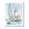Stupell Industries Nautical Sailboat & Lighthouse Canvas Art In Blue