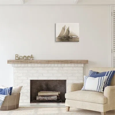 Stupell Industries Nautical Ship Photography Canvas Wall Art Design By Graffi*tee Studios In Tan