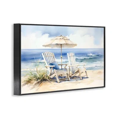 Stupell Industries Neutral Adirondack Chairs Framed Giclee, Design By Lsr Design Studio In Midnight Black Framed Giclee