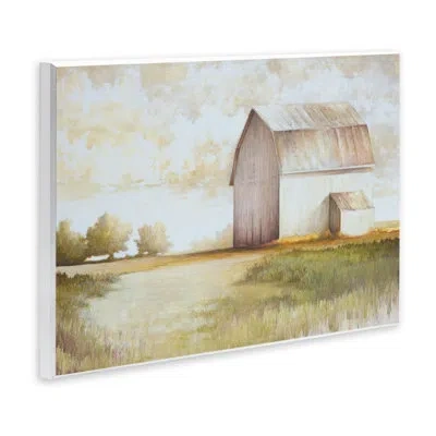 Stupell Industries Neutral Distant Barn Wall Plaque Art By White Ladder In Green