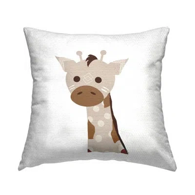 Stupell Industries Neutral Tone Giraffe Outdoor Printed Pillow By Daniela Santiago In Gray