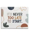 Stupell Industries Never Too Late To Start Motivational Phrase Abstract Stretched Canvas Wall Art By Lady Lo In Off-white