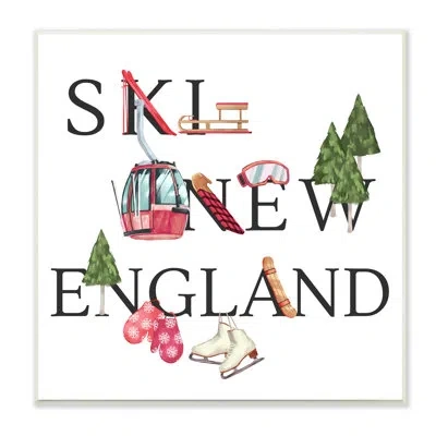 Stupell Industries New England Ski Winter Seasonal Mountain Sports Wall Plaque Art By Ziwei Li In Unframed