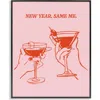Stupell Industries New Year, Same Me Framed Canvas Wall Art In Pink
