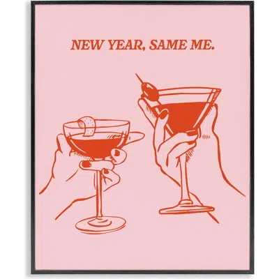 Stupell Industries New Year, Same Me Framed Canvas Wall Art In Pink