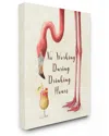 Stupell Industries No Working During Drinking Hours Phrase Tropical Flamingo Stretched Canvas Wall Art By Zi In Beige