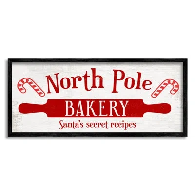 Stupell Industries North Pole Bakery Kitchen At-254 In Midnight Black Framed Giclee