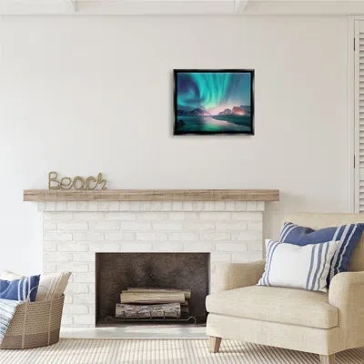Stupell Industries Northern Lights Photography Canvas Wall Art Design By Incado In Jet Black Floater Frame