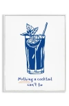 Stupell Industries Nothing A Cocktail Can't Fix Framed Canvas Wall Art In Blue
