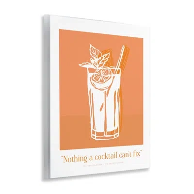 Stupell Industries Nothing A Cocktail Can't Fix Wall Plaque, Design By Lettered And Lined In Orange