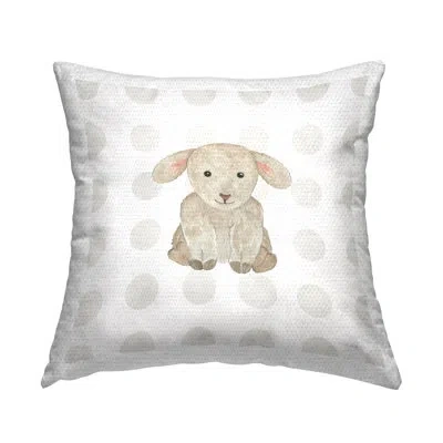 Stupell Industries Nursery Lamb On Dots Outdoor Printed Pillow By Cindy Jacobs In Tan