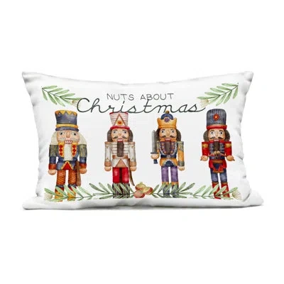 Stupell Industries Nuts About Christmas Nutcrackers Outdoor Printed Pillow Design By Kim Allen In Green