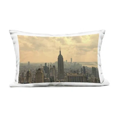Stupell Industries Nyc Skyline With Clouds Outdoor Printed Pillow Design By Lsr Creative Studio In Beige