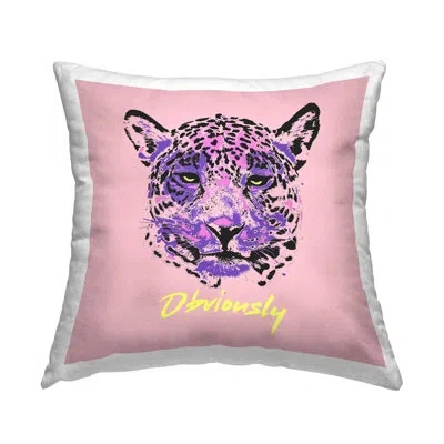 Stupell Industries Obviously Purple Leopard Face Decorative Printed Throw Pillow By House Of Lulu