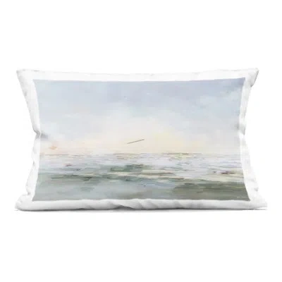 Stupell Industries Ocean Horizon Abstract Coast Decorative Printed Throw Pillow Design By Jane Slivka In Blue