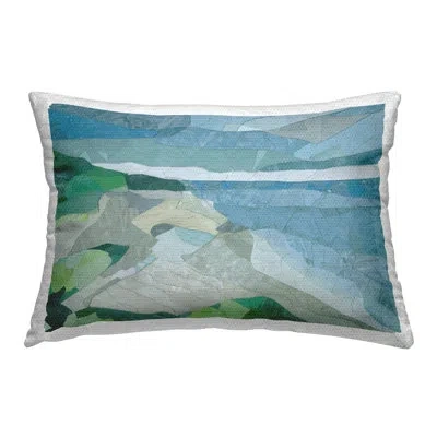 Stupell Industries Ocean Overlook Abstraction Outdoor Printed Pillow By Coco Good In Blue