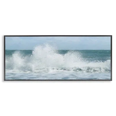 Stupell Industries Ocean Waves Crashing Foam Splash By Lori Deiter - Floater Frame Photograph On Wood In Midnight Black Framed Giclee