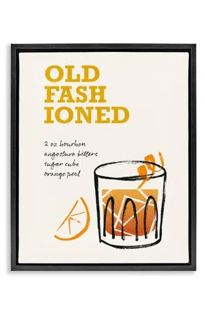 Stupell Industries Old Fashioned Recipe Framed Canvas Wall Art In Orange