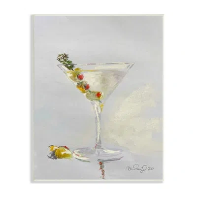 Stupell Industries Olive Martini Glass Cocktail Bar Classic Style By Alan Segal - Painting In Wall Plaque