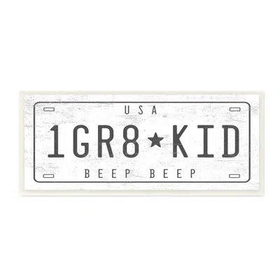 Stupell Industries One Great Kid Phrase Vintage Car License Plate Xl Stretched Canvas Wall Art By Daphne Polselli In Wall Plaque