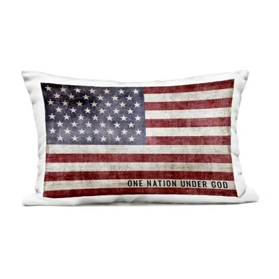 Stupell Industries One Nation Under God Flag Design By Natalie Carpentieri Outdoor Printed Pillow In Blue