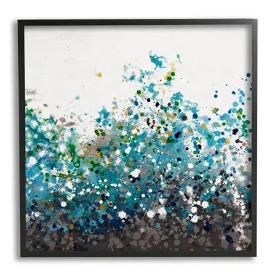 Stupell Industries Opaque Speckled Blue Abstract Paint Splatter Giclee Texturized Art Set By Hilary Winfield In Midnight Black Framed Giclee
