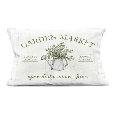 Stupell Industries Open Daily Garden Market Decorative Printed Throw Pillow, Design By Sally Swatland In Green