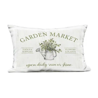 Stupell Industries Open Daily Garden Market Outdoor Printed Pillow, Design By Sally Swatland In Green