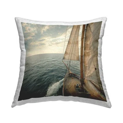 Stupell Industries Open Sails On Sea Design By Lsr Design Studio Outdoor Printed Pillow In Tan