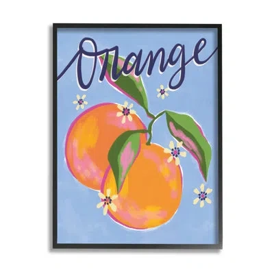Stupell Industries Orange Citrus Fruits Floral Pattern Framed Giclee Art By Deborah Curiel In Midnight Black Framed Giclee