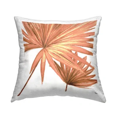 Stupell Industries Orange Palmera Palm Leaves Printed Throw Pillow Design By Patricia Pinto