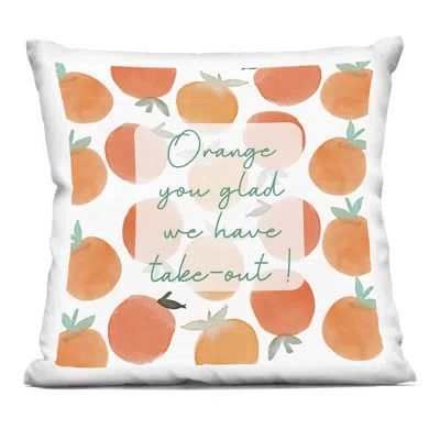 Stupell Industries Orange You Glad Decorative Printed Throw Pillow, Design By Emily Navas, 18 X 7 X 18