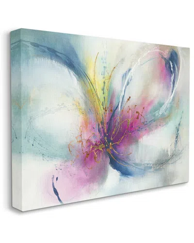 Stupell Industries Organic Butterfly Shape Pink Blue Nature Painting Stretched Canvas Wall Art By K. Nari In Off-white