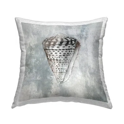 Stupell Industries Organic Cowrie Shell Outdoor Printed Pillow By Eli Jones In Gray
