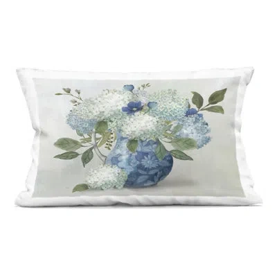 Stupell Industries Ornate Vase With Hydrangeas Decorative Printed Throw Pillow, Design By Nan In Gray