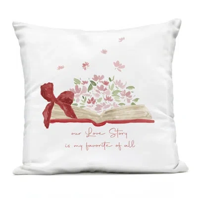Stupell Industries Our Love Story Favorite Of All Outdoor Printed Pillow Design By Lucille Price In Red