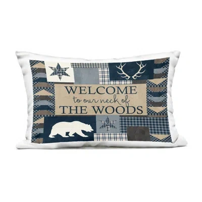 Stupell Industries Our Neck Of Woods Motif Outdoor Printed Pillow Design By Kim Allen In Blue