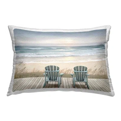 Stupell Industries Overlooking Beach Horizon Outdoor Printed Pillow By Amber Sterling In Blue