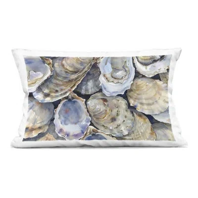 Stupell Industries Oyster Shellabration Pile Decorative Printed Throw Pillow, Design By Heidi Kuntz, 14 X 7 X 20 In Blue