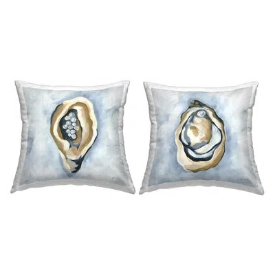 Stupell Industries Oyster With Pearls Decorative Printed Throw Pillow Design By Yvette St. Amant (set Of 2) In Blue