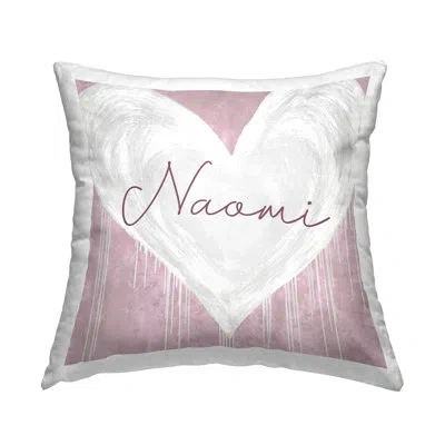 Stupell Industries Paint Drip Heart Personalized Printed Throw Pillow By Lindsay Rodgers In Pink
