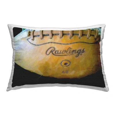 Stupell Industries Painterly Team Football Outdoor Printed Pillow By Graffi*tee Studios In Tan