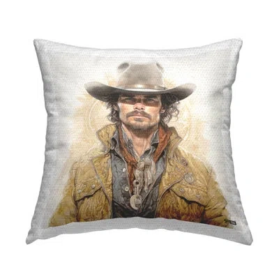 Stupell Industries Paisley Indoor/outdoor Throw Pillow In Tan