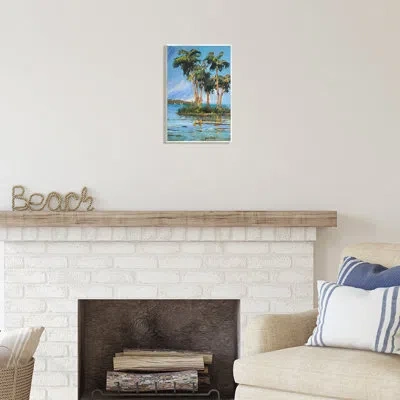 Stupell Industries Palm Island Painting Canvas Wall Art Design By Jane Slivka In Blue