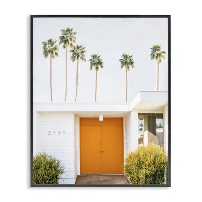 Stupell Industries Palm Springs Orange Door By Sisi And Seb In Midnight Black Framed Giclee
