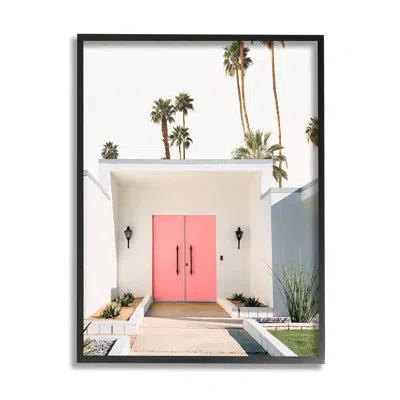 Stupell Industries Palm Springs Pink Door By Sisi And Seb In Midnight Black Framed Giclee
