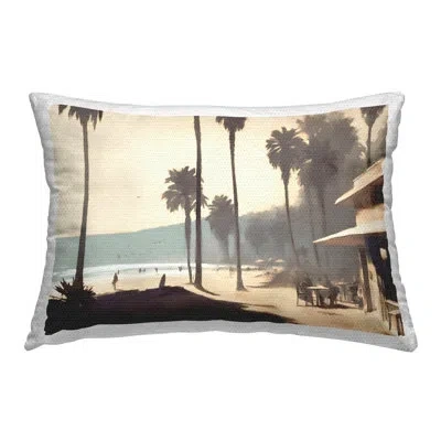Stupell Industries Palm Tree Boulevard Outdoor Printed Pillow By Noah Bay In Tan